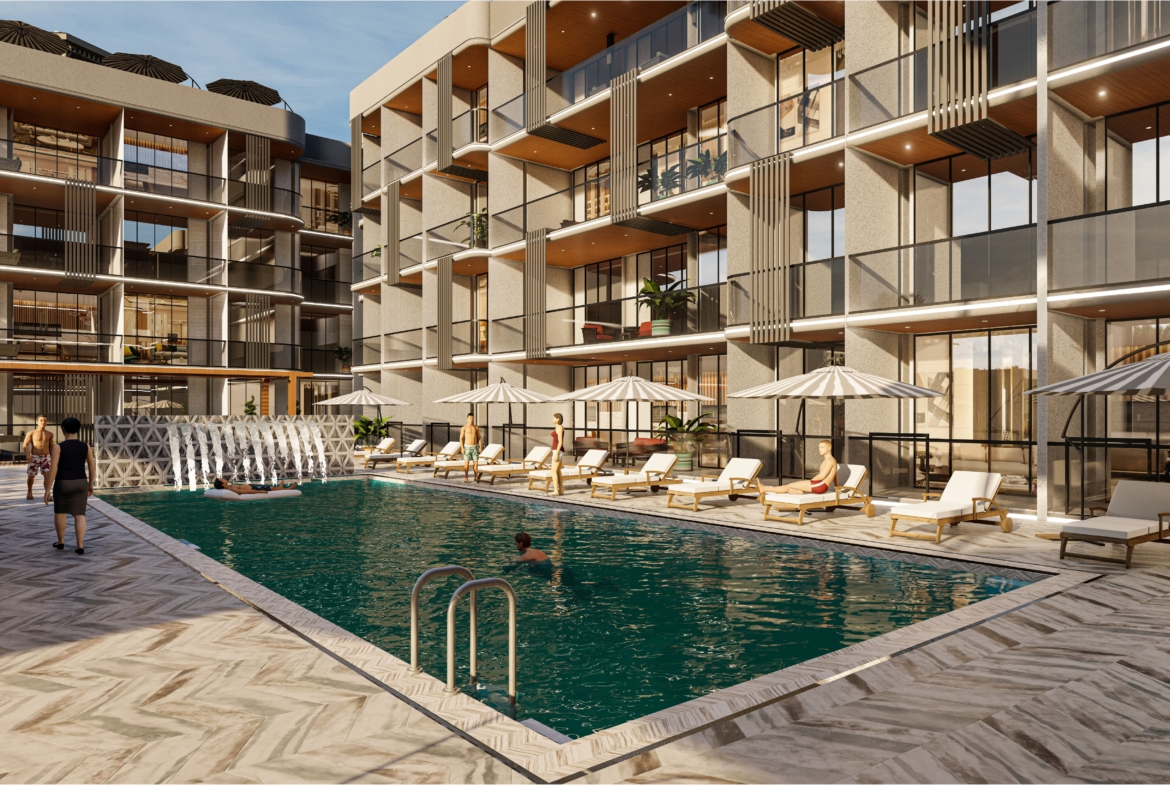 Pool of Golden Woods Albab Views - Dubai South